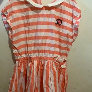 Coral stripped dress